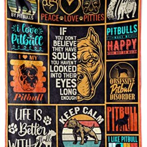 InnoBeta Pitbull Gifts for Pitties Lovers, Pitbull Flannel Blanket Throws for Pitt Dog Mom Dad, 50 x 65 inches, Perfect for Birthday Christmas Thanksgiving Mother's Day