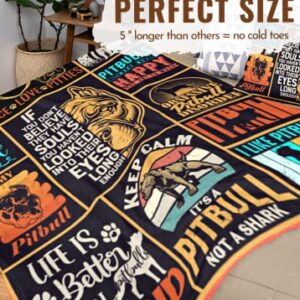 InnoBeta Pitbull Gifts for Pitties Lovers, Pitbull Flannel Blanket Throws for Pitt Dog Mom Dad, 50 x 65 inches, Perfect for Birthday Christmas Thanksgiving Mother's Day