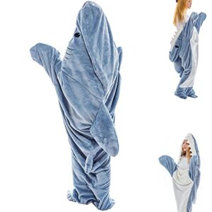 Shark Onesie Blanket, Shark Blanket Super Soft Cozy Flannel Hoodie, Shark Wearable Blanket Adult (74.8in*35.4in)