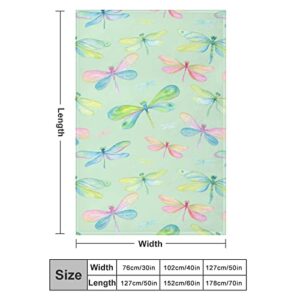 Dragonfly Throw Blanket for Couch Bed Flannel Lap Blanket Lightweight Cozy Plush Blanket for All Seasons 40"x60"