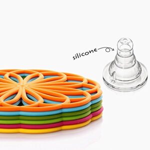 ME.FAN Silicone Trivet - Trivet Mat - Kitchen Hot Pads for Pots/Hot Dish Insulated Teapot Trivet Flexible Durable Non Slip Large Coasters 3 Set Yellow, Diameter: 7.87"