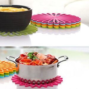 ME.FAN Silicone Trivet - Trivet Mat - Kitchen Hot Pads for Pots/Hot Dish Insulated Teapot Trivet Flexible Durable Non Slip Large Coasters 3 Set Yellow, Diameter: 7.87"