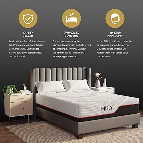 MLILY 12 Inch King Mattress, Manchester United Memory Foam Mattress in a Box Made in USA, Medium Plush, CertiPUR-US Certified