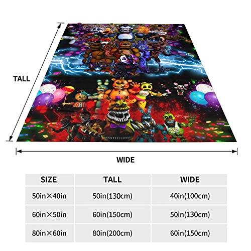 GIMCJOK Best Five Horror Nights Video at Game Freddy's Throw Blanket, Plush Microfiber Halloween Blankets and Throws for Bed, Large Air Condition Blanket 40"x50"