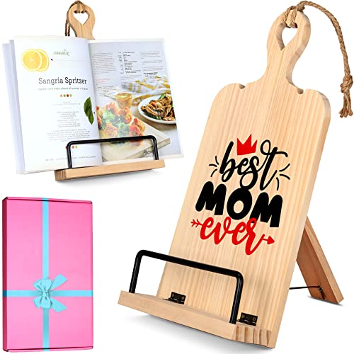 Mothers Day Gifts for Mom, Best Mom Ever Cookbook Stand, Birthday Gifts for Mom, Christmas Stocking Stuffers Gifts for Mom from Daughter Son Husband, Brilliant Kitchen Gifts for Mom Women Wife