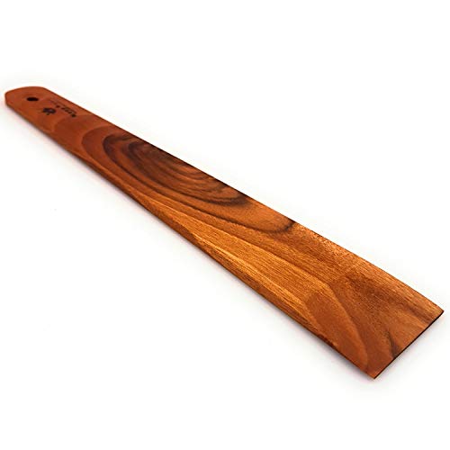 Wooden Spatula for Cooking 12 Inch Kitchen Spurtle Utensil - Handmade Thin Walnut Wood Saute Spatula, Multipurpose Premium Flat Wooden Spatula, Perfect for Flipping, Scraping, Sauteing, Turning