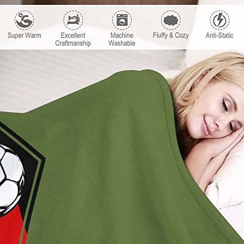 Germany Soccer Soccer Football Throw Blanket for Couch Bed Flannel Lap Blanket Lightweight Cozy Plush Blanket for All Seasons 50"x70"