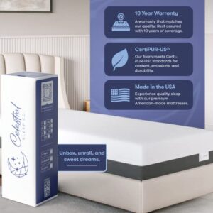 Celestial Sleep Co. Premium Memory Foam Mattress, 10 inch Medium - Twin XL