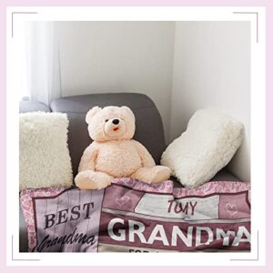 Loxezom Grandma Gifts, Gifts for Grandma from Granddaughter, Nana Gifts, Best Grandma Christmas Birthday Gifts Throw Blanket 60" x 50", Grandma Gifts from Grandchildren, Grandmother Granny Gifts Ideas