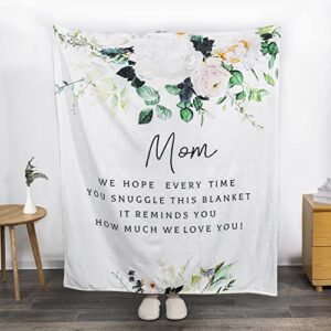 Gifts for Mom, Mother's Day Blanket Gifts for Mom, Mom Birthday Gifts from Daughter or Son, Snuggly Soft Cozy Mothers Day Blanket 60" x 50"