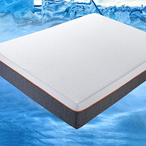 Askme Queen Mattress 10 Inches Memory Foam Mattress,Medium Firm Cooling Gel Queen Size Mattress Bed in a Box，Breathable Soft Cooling Fabric Cover CertiPUR-US Certified, Pressure Relieving