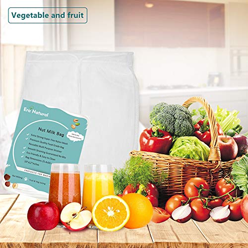 Nut Milk Bag Reusable 3 Pack 12" x 10" Cheesecloth Bags for Straining Almond/Soy Milk Greek Yogurt Strainer Milk Nut Bag for Cold Brew Coffee Tea Beer Juice Fine Nylon Mesh Cheese Cloth