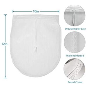 Nut Milk Bag Reusable 3 Pack 12" x 10" Cheesecloth Bags for Straining Almond/Soy Milk Greek Yogurt Strainer Milk Nut Bag for Cold Brew Coffee Tea Beer Juice Fine Nylon Mesh Cheese Cloth