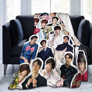 blanket lee min-ho soft and comfortable warm fleece blanket for sofa,office bed car camp couch cozy plush throw blankets beach blankets
