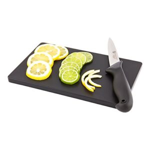 bar cutting board, food prep cutting board, bar prep - 6" x 10" - black - premium plastic - professional grade - non-slip - 1ct box - restaurantware