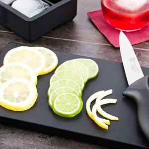 Bar Cutting Board, Food Prep Cutting Board, Bar Prep - 6" x 10" - Black - Premium Plastic - Professional Grade - Non-Slip - 1ct Box - Restaurantware