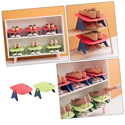 Cabilock 2pcs Storage Rack Shoe Tray Shoe Storage Rack Stackable Shoe Storage Shelf Bracket High Heels Organizer Shoe Stacker Space Saver Shoe Slots Holder Dorm Shoe Shelf Shoe Support Set