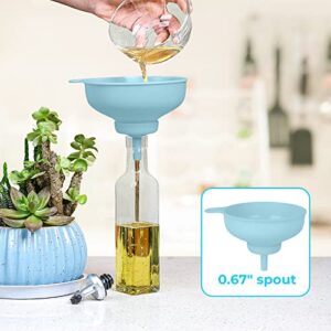 Wide Mouth Kitchen Funnel, Pisol Food Grade Plastic Cooking Canning Funnel with 4 Sizes Spouts for Filling Wide and Regular Mason Jars, Spray Dropper Oil Bottle Jug Spices Shampoo Powder Oats Sauce