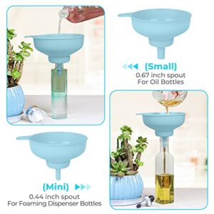 Wide Mouth Kitchen Funnel, Pisol Food Grade Plastic Cooking Canning Funnel with 4 Sizes Spouts for Filling Wide and Regular Mason Jars, Spray Dropper Oil Bottle Jug Spices Shampoo Powder Oats Sauce