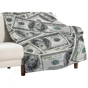 dollars bill print throw blanket for couch bed flannel lap blanket lightweight cozy plush blanket for all seasons 50"x70"