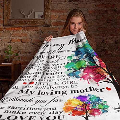 Soft Fleece Mother Blanket for Mom, from Daughter, Warm Throw Blanket, Birthday Gifts for Mom 50" x 60"