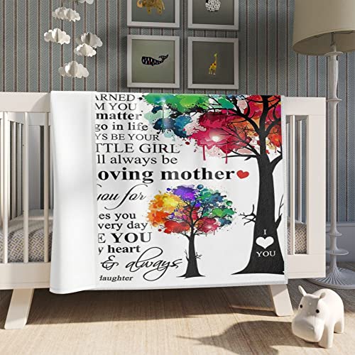 Soft Fleece Mother Blanket for Mom, from Daughter, Warm Throw Blanket, Birthday Gifts for Mom 50" x 60"