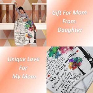 Soft Fleece Mother Blanket for Mom, from Daughter, Warm Throw Blanket, Birthday Gifts for Mom 50" x 60"