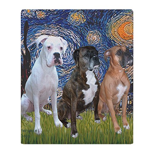 CafePress T Starry Night 3 Boxers Throw Blanket Super Soft Fleece Plush Throw Blanket, 60"x50"