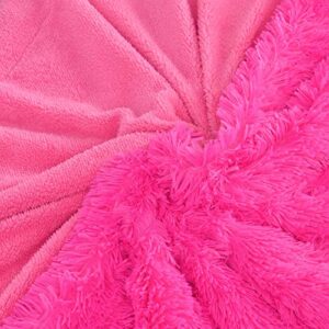 WILL green Faux Fur Blanket, 50 x 60 Plush Blanket, Worm & Cozy Blanket for Couch or Bed Throws, Lightweight Long Hair, for Family, Pink…