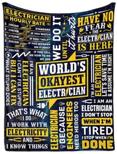 innobeta electrician gifts for men, throw blanket for dad, husband, father's day, christmas, birthday - 50" x 65"