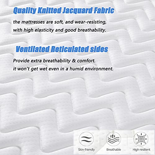 DreamQi Twin Mattress 8 Inch Memory Foam Hybrid Mattress Breathable Comfortable Mattress in A Box Pressure Relief Sleep Supportive(Twin, 8-inch)