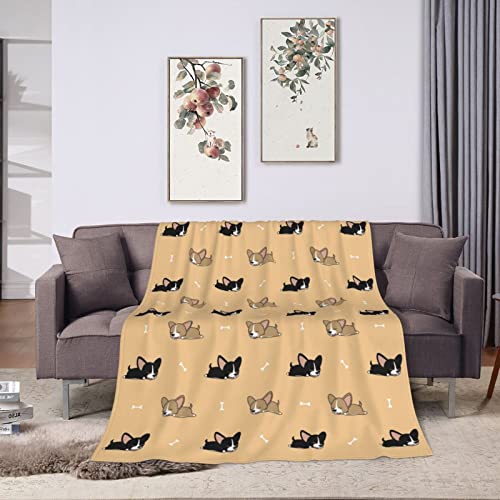 Corgi Throw Blanket Super Soft Warm Flannel Blankets for Bed Sofa Corgi Gifts for Corgi Lovers