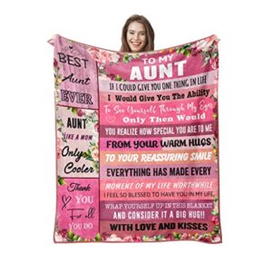 pozevan aunt gift, mother's day blanket gifts for aunt, aunt gifts from niece nephew, best aunt ever gifts, birthday gifts for aunt, funny aunt gifts, meaningful gift for aunt - blanket 60" x 50"