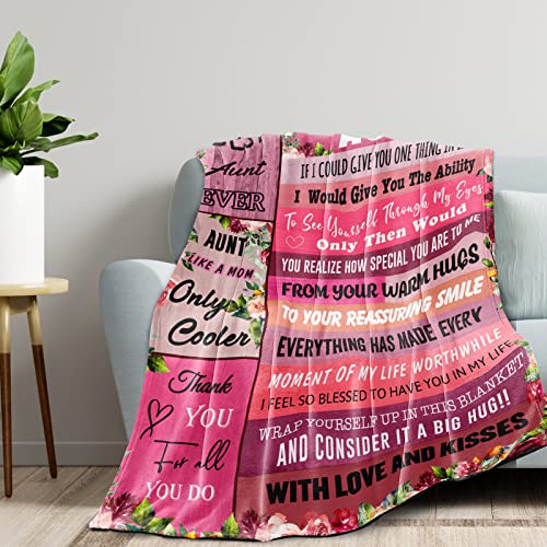 Pozevan Aunt Gift, Mother's Day Blanket Gifts for Aunt, Aunt Gifts from Niece Nephew, Best Aunt Ever Gifts, Birthday Gifts for Aunt, Funny Aunt Gifts, Meaningful Gift for Aunt - Blanket 60" X 50"