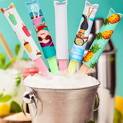 Sublimation Blank ice Lolly Sleeves Neoprene Insulator Sleeves Reusable Ice Holders Washable Ice Sleeve Holder Bag for Kids (30 Pieces)