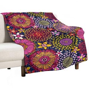 australian floral throw blanket for couch bed flannel lap blanket lightweight cozy plush blanket for all seasons 40"x60"