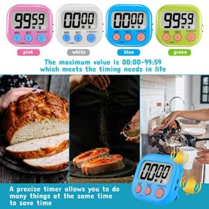 Time Timer Digital Timer (4-Pack) - Magnetic Timer with Cute Star Blink, Timer For Kids with Mute Button, Countdown Timer for Cooking Gym Study