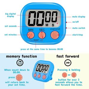 Time Timer Digital Timer (4-Pack) - Magnetic Timer with Cute Star Blink, Timer For Kids with Mute Button, Countdown Timer for Cooking Gym Study