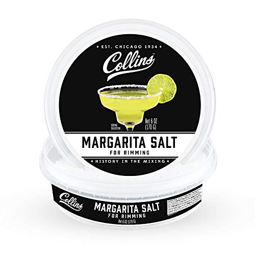 Collins White Margarita Salt Rimmer for Cocktails, Rimming salt for Margarita glasses, Perfect for Tequila and Mezcal drinks, Rim salt for margarita and shot glasses, 6oz