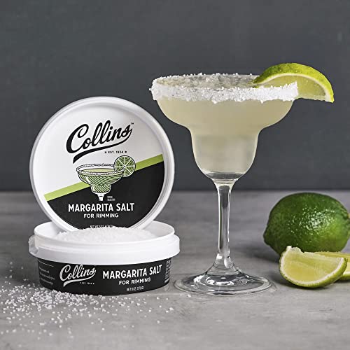 Collins White Margarita Salt Rimmer for Cocktails, Rimming salt for Margarita glasses, Perfect for Tequila and Mezcal drinks, Rim salt for margarita and shot glasses, 6oz