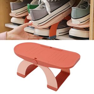 Qinlorgo Shoe Slots Organizer, Space Saving Shoe Stacker Double Layer Practical Handy for Home for Apartment (Orange)