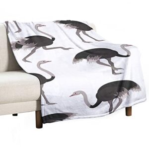 ostrich escapist throw blanket for couch bed flannel lap blanket lightweight cozy plush blanket for all seasons 30"x50"