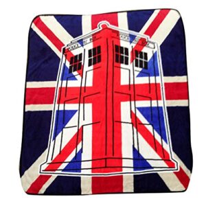 doctor who "union jack super plush silk touch blanket throw