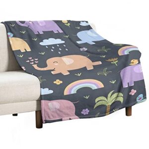 funny elephants throw blanket for couch bed flannel lap blanket lightweight cozy plush blanket for all seasons 30"x50"