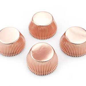 Gifbera Rose Gold Foil Cupcake Liners Standard Baking Cups Muffin Wrappers for Wedding Birthday, 200-Count