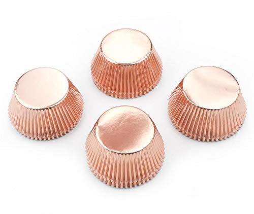 Gifbera Rose Gold Foil Cupcake Liners Standard Baking Cups Muffin Wrappers for Wedding Birthday, 200-Count