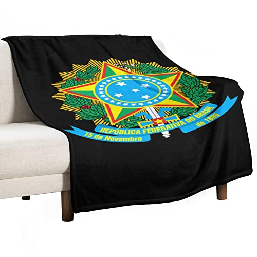 Coat Arms of Brazil, Throw Blanket for Couch Bed Flannel Lap Blanket Lightweight Cozy Plush Blanket for All Seasons 30"x50"