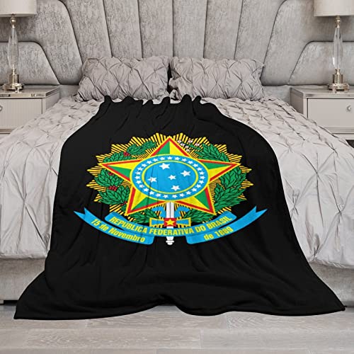 Coat Arms of Brazil, Throw Blanket for Couch Bed Flannel Lap Blanket Lightweight Cozy Plush Blanket for All Seasons 30"x50"