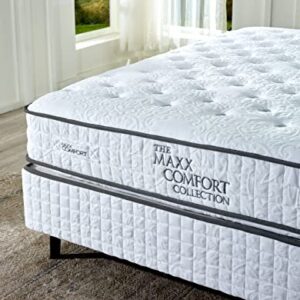 MAXX Sleep 11" Hybrid Mattress - Memory Foam Luxury Hybrid Mattress - 7-Zone Gorilla Pocket Spring System - 180 Night Trial - 11 Premium Layers - CertiPUR (Queen (U.S. Standard))