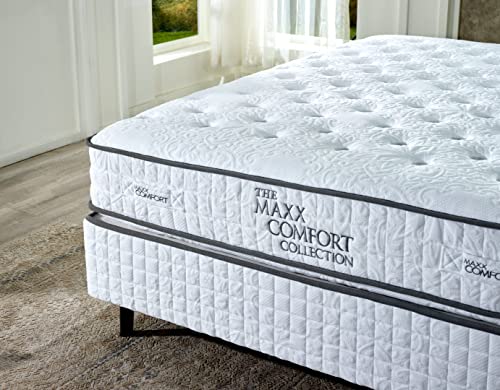 MAXX Sleep 11" Hybrid Mattress - Memory Foam Luxury Hybrid Mattress - 7-Zone Gorilla Pocket Spring System - 180 Night Trial - 11 Premium Layers - CertiPUR (Queen (U.S. Standard))